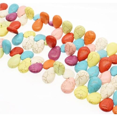 13x18mm Water Drop Shape Colored Turquoise Loose Beads Strand Horizontal Drilling Claw Shape Beads For Jewelry Making Necklace