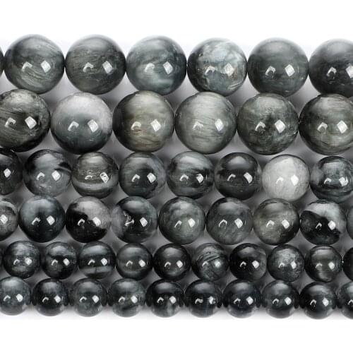 Hawk Eye Stone Natural Stone Beads Round Loose Beads For Jewelry Making DIY Hawkeye Bracelets Necklace Accessories 6/8/10MM