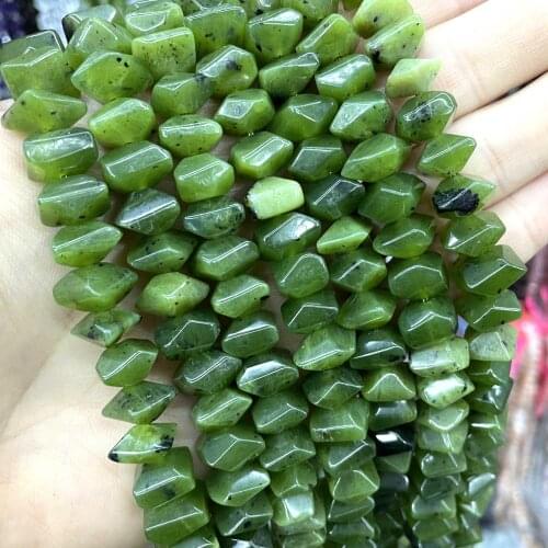 6*11mm Natural Irregular Canadian Jades Stone Loose Spacer Beads For Jewelry DIY Making Bracelet Necklace Accessories