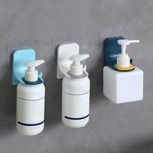 Bathroom Bottle Rack Wall Mounted Hanging Abs Punch-free Self Adhesive Shower Gel Hand Soap Bottle Holder