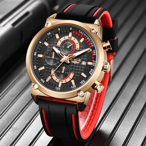 LIGE Watch Top Brand Mens Watches With Chronograph Sports Waterproof Clock Man Watches Military Luxury Watch Men Analog Quartz