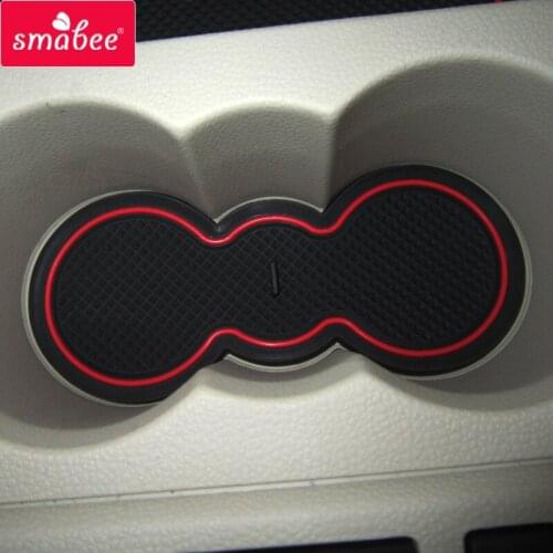 Smabee Gate slot mat For Skoda Fabia 2 2007 ~ 2014 5J MK2 Combi Accessories Stickers Cup Holders Non-slip mats accessories RED