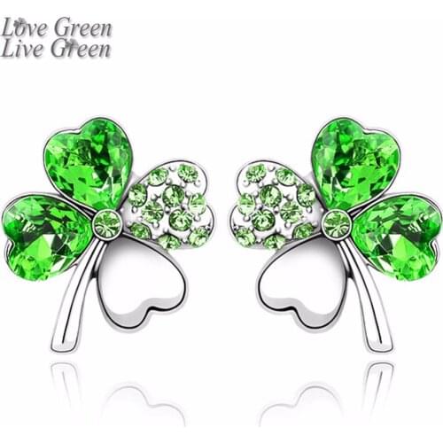 Серьги с камнями LOVE GREEN LIVE GREEN China At AliExpress