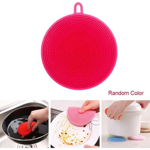 Multifunctional Dishes Brush Silicone Cleaning Brushes Soft Scouring Pad Washing Sponge Bowel Pot Cleaner Washing Tool
