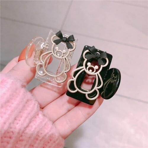 Fashion Girl Retro Cute Bears Hair Claws Beam Hairpin Women Hair Accessories Beauty Hair Crab Clamp Headwear small Hair Clip
