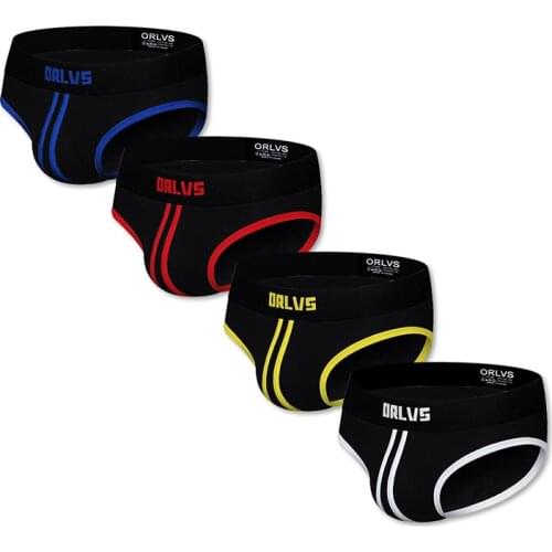 4 PCS/LOT ORLVS Fashion Men Briefs Cotton Men Underwear Male Pants Cueca Tanga Comfortable Underpants Quick Dry Men Shorts