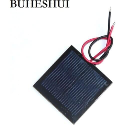 BUHESHUI 1V 200MA Solar Cell Module Polycrystalline PET Solar Panel +Wire /Cable Solar Toy Panel 40*40MM 10pcs
