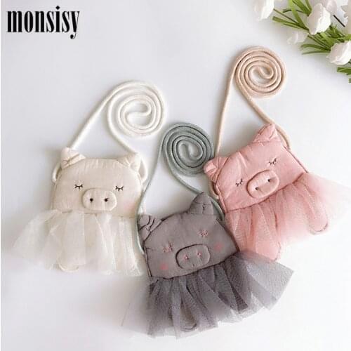 Monsisy 2020 Children Coin Purse Handbag Wallet Cute Mini Lace Kid piggy Shoulder Bag Kawaii Lolita Bag Fashion Princess Handbag