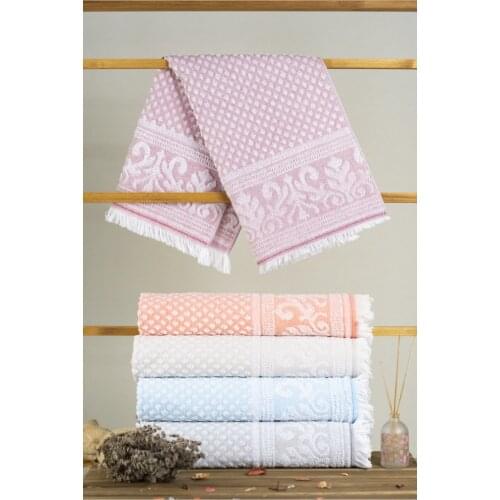 Jacquard Fringed 6 PCS 50x90 Cm Hand And Face Towel Set