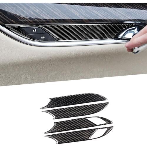 4pcs for Cadillac XT5 2016-2019 Carbon Fiber Car Door Handle Frame Trim Cover Car Accessories Interior Car Decorations