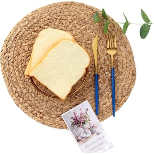 Natural Water Gourd Woven Placemat Round Woven Rattan Table Mat Heat Insulation And Anti-scalding Placemat Round Pad Table Decor