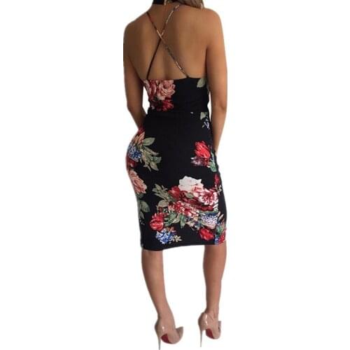 New Fashion Deep Spaghetti Strap Knee Length Deep V Neck Womens Sexy HL Bandage Dress Night Club Sexy Dress