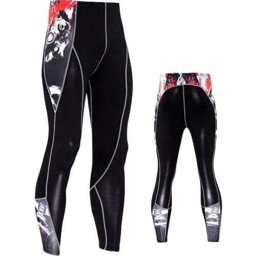 2017 New Men Compression Pants 3D Print Wolf Skull Skinny Leggings Tights Fitness Joggers Elastic Bodybuilding Trousers MMA