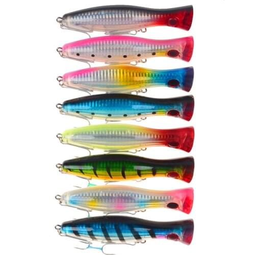 8pcs Big Popper Wobbler Hard Isca Artificial Topwater Fishing Lure 12cm 40g Long Shot Crankbait Fishing Bait Pike Bass Leurre