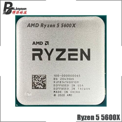 AMD Ryzen 5 5600X R5 5600X 3.7 GHz Six-Core Twelve-Thread CPU Processor 7NM 65W L3=32M 100-000000065 Socket AM4