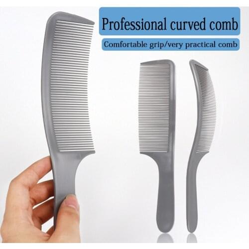 Professional Curved Hair Clipper Cutting Comb Barbershop Flat Top Comb Anti-static Salon Cutting Comb Hairdressing Brush