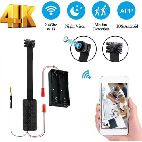 4K WIFI Network Camera Webcam IP P2P HD Wide Angle Mini Camera DIY Wireless Cam Module Motion Activated DV Camcorder Small