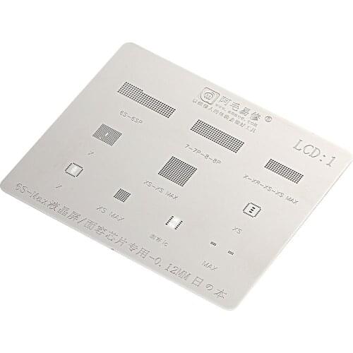 Steel 0.12mm LCD Screen Face Chip BGA Reballing Stencils Plate for iPhone 6S 7 8 X XR XS Max (Plus) High Temperature Resistant