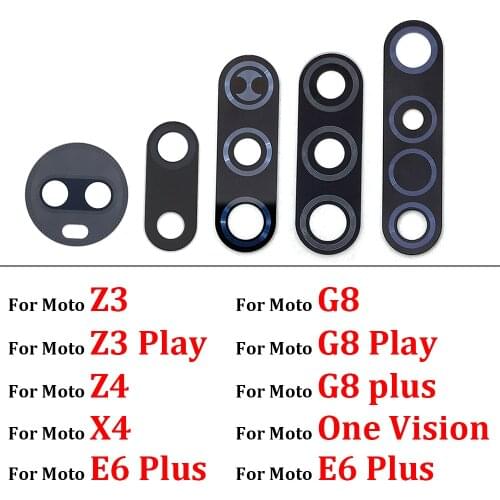 2Pcs Back Rear Camera Glass Lens For Moto One Vision Fusion Hyper E7 Z3 X4 Z4 G8 E6 Play G9 Plus G8 Power Lite With Adhesive
