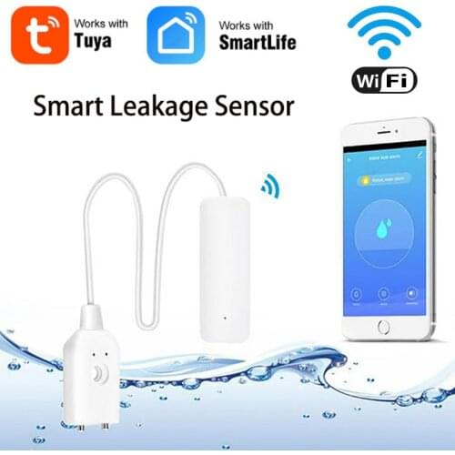 Tuya WiFi Smart Water Leakage Sensor Independent Leak Alarm Detector Smart Home Sensor Support Smart Life/Tuya App Remote Push