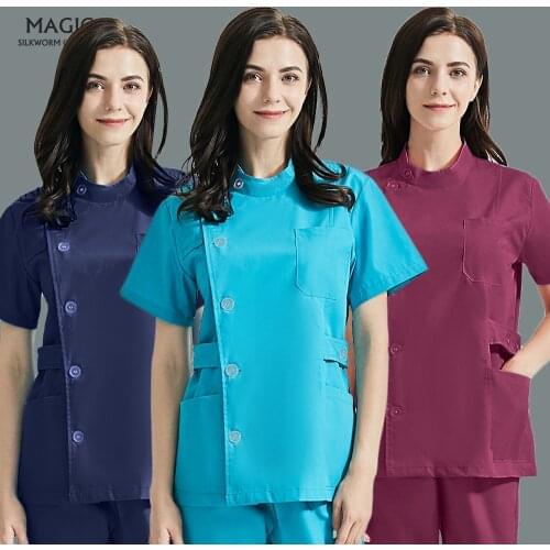 Spa Uniforms Unisex Scrubs Set Beautician Work Scrubs Uniform Student Graduation Workwear Uniform Lab Coat Pet Shop Scrubs Wear