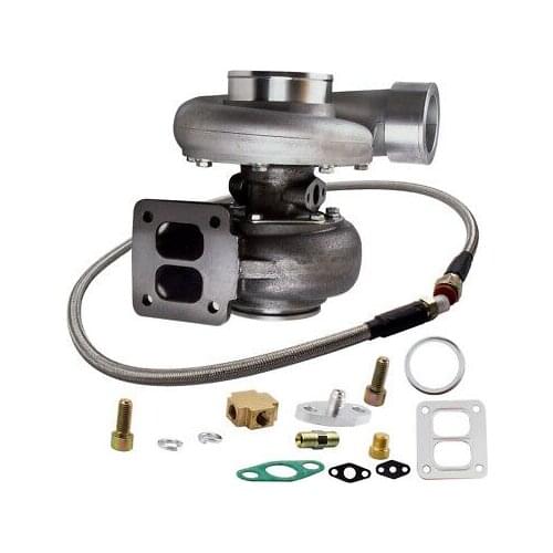 T4 V-BAND GT45 Universal Turbo Turbocharger 600+HP Boost Oil Feed Inlet Line Oil Drain Kits Supercharger 1.05 A/R 78TRIM
