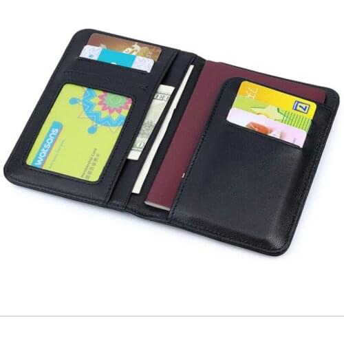 Business Passport Holder Purse Multi-function card holder Protector money Wallet Business Card sheep skin leather card holder