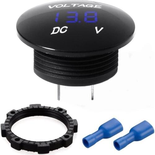 Mini Waterproof Voltmeter with LED Digital Display, Voltage Meter DC 12V-24V Universal for Car/Motorcycle/Truck