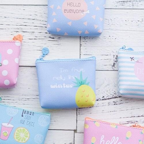 Women Girl Printing Mini Portable Bags Colorful Fashion Cartoon Coin Purse Card Holder Wallet Key Pouch Make up Cartoon Bag