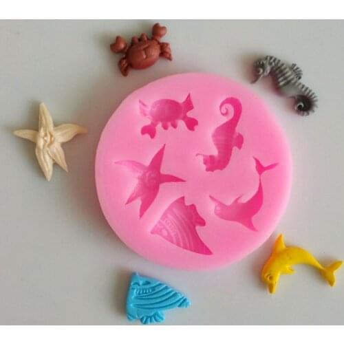 1pcs 3D Ocean Animals Silicone Fondant Cake Mold Cake Decoration Tools Cake Tools