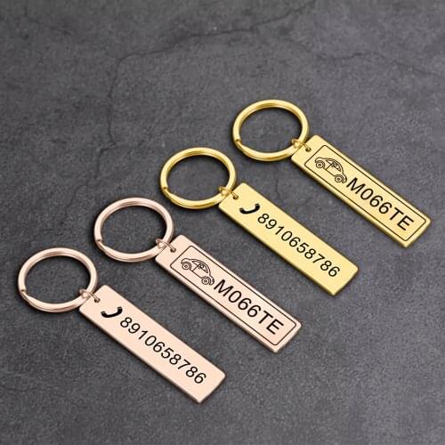 1PC Personalized Key Chain for Car Logo Plate Number Name Anti-lost Keychain for Women Men Keyholder Gift for Boyfriend Husband