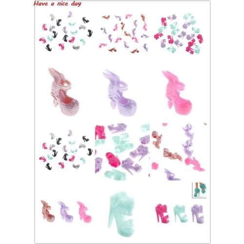 10 Pairs Fashion for doll Shoes Party Dress Doll Shoes for Dolls Accessories Play House Party Girls Gift