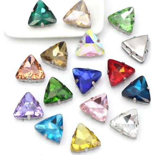 10Pcs Multicolor Rhinestones Silver Claw Setting Glass Crystal Sew On Rhinestone For Decorative Clothes/Dresses/Shoes/Hair Clips
