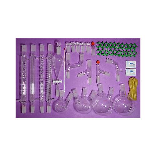24/40,New Organic Chemistry Laboratory Glassware Kit,45 PCS,Lab Chemilcal Unit