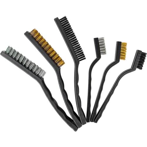 3Pcs Mini Stainless Steel Rust Brush Brass Nylon Cleaning Polishing Detail Metal Brush Wire Toothbrush Cleaning Tool Kit