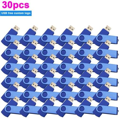 30pcs/lot Real Capacity Custom Logo Metal USB 2.0 Pendrive Flash Drive Pen Drive Memory Stick 64GB 32GB 8GB 16GB 4GB for Gift