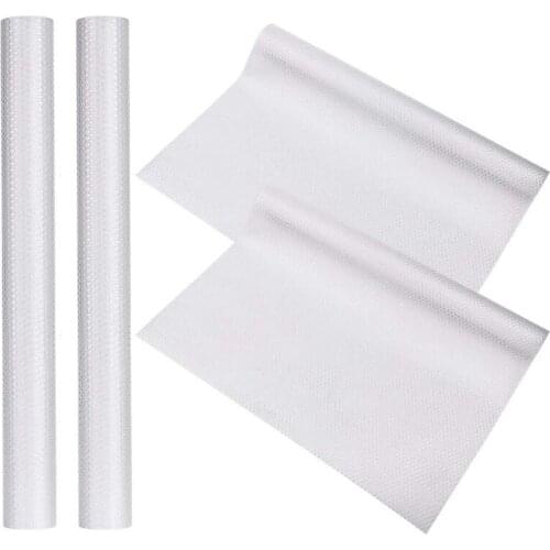 4 Rolls Fridge Mats Non-Slip Waterproof Shelf Liner DIY EVA Cupboard Cabinet Shelf Refrigerator Pad 45X150cm