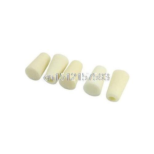 5PCS 12mm Hole Dia White Silicone Lab Test Tube Stopper Plugs 21-28mm