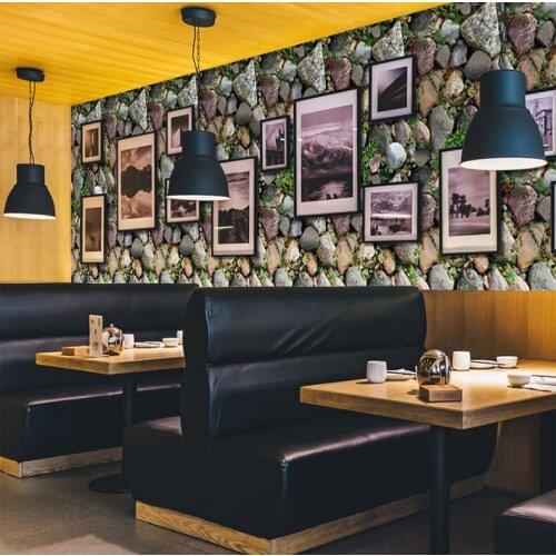 Bacal 3D Stone Brick Wallpaper mural Living Room Bedroom Restaurant Background Loft Removable PVC Wall Sticker Wall Paper