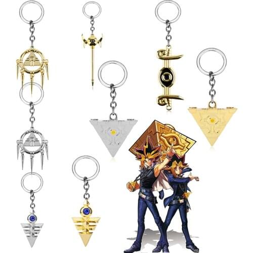 Arcv 3D Yu-Gi-Oh Keychain Anime Yugioh Millenium Yugi Muto One Thousand Yuma Tsukumo Pendant Key Ring Jewelry Toy Yu Gi Oh