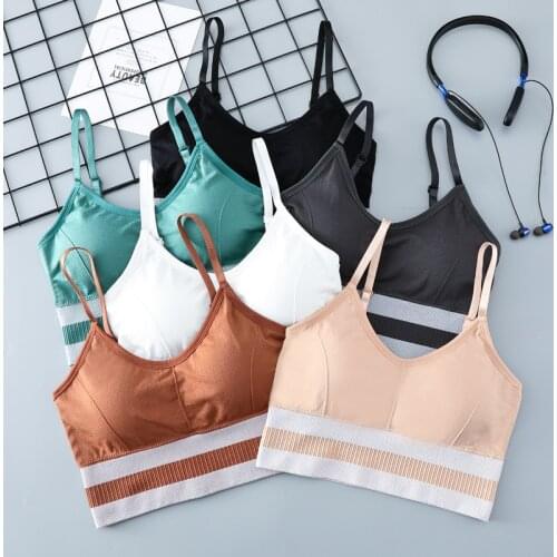 New Seamless Women Tube Top Beauty Back Wrap Chest No Steel Ring Sports Bras Striped Yoga Fitness Running Underwear Female I37
