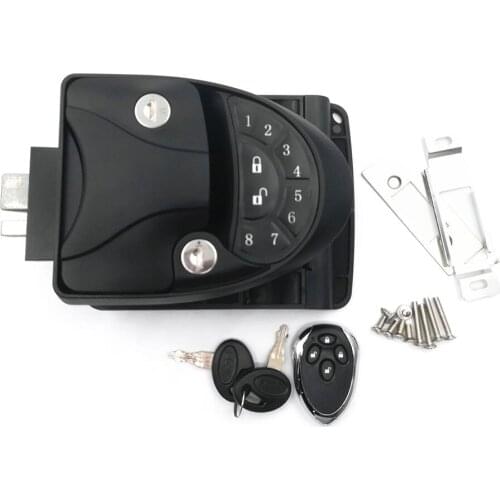 RV Door Lock RV Keyless Entry Door Lock Handle Latch With Keypad Card Wireless Remote Control For Trailer Caravan Truck New