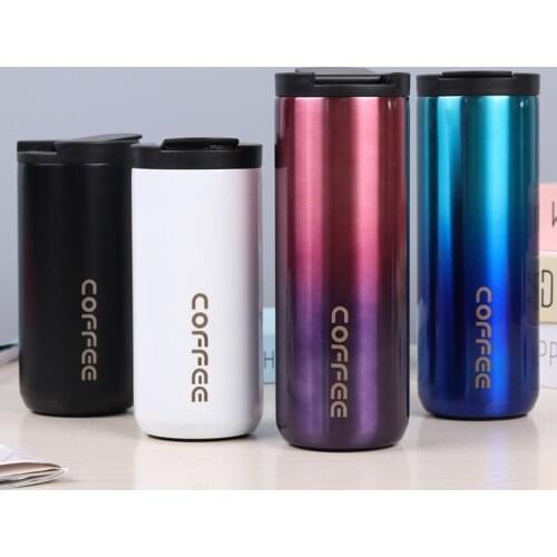 400ml/550ml Double Layer Thermal Coffee Mug 304 Stainless Steel Thermos Mug Milk Water Bottle Travel Vacuum Flask Thermos Cup