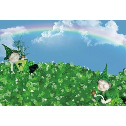 Elf Playing on the Grass Photography Background Family Party Decor Photo Booth Studio Prop