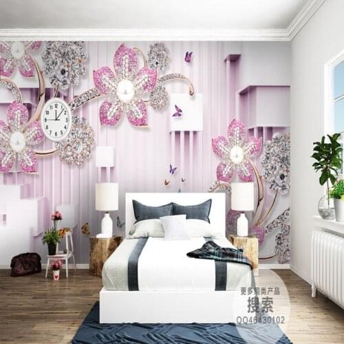 Custom mural Diamond flower three-dimensional background wall bathroom ceiling living room bedroom hotel wallpaper mural