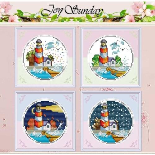 Four seasons by the sea Cross Stitch 11CT Printed 14CT Cross Stitch Sets wholesale Cross-stitch Kits Embroidery Needlework