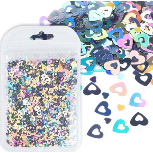 Holographic Nail Art Flakes Gold Silver Color Butterfly/Stars/Leaf/Love Heart Sequins Decoration DIY Design Nails Manicure Charm