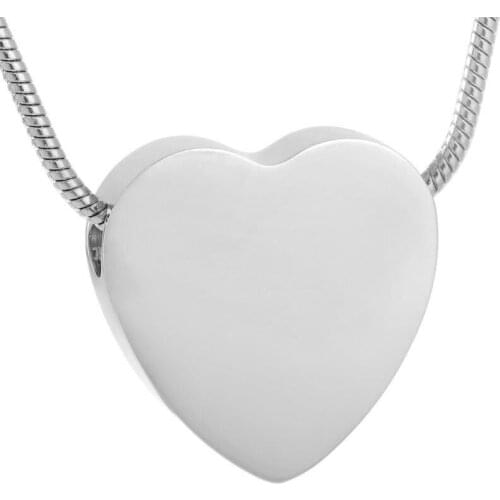 IJD8384 Always in My Heart Cremation Jewelry Pendant Stainless Steel Keepsake Memorial Urn Necklace for Men Women