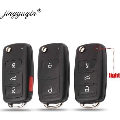 Jingyuqin 20pcs/lot Flip Key Case For New VW Transporter Polo GOLF 202AD 202H Folding Remote key Shell Fob 2/3/4 Button