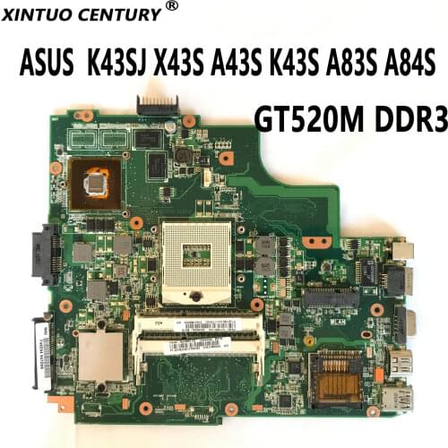 K43SJ laptop Motherboard For ASUS X43S A43S K43S A83S A84S K43SV Mainboard REV:4.1 1GB GT520M 100% test OK